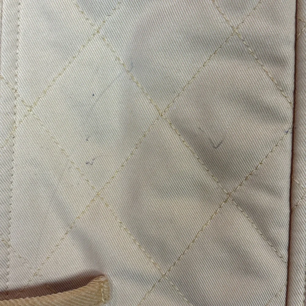 Orvis Jacket Womens XLarge Tan Quilted Snap‎ Front Cotton Lined Casual Insulated